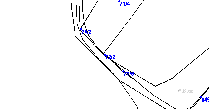 Parcela st. 72/2 v KÚ Němčice u České Třebové, Katastrální mapa