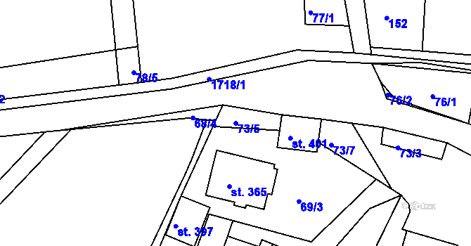 Parcela st. 73/5 v KÚ Němčice u České Třebové, Katastrální mapa