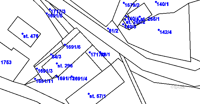 Parcela st. 80/1 v KÚ Němčice u České Třebové, Katastrální mapa
