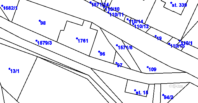 Parcela st. 96 v KÚ Němčice u České Třebové, Katastrální mapa