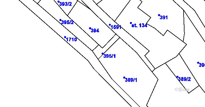 Parcela st. 395/1 v KÚ Němčice u České Třebové, Katastrální mapa