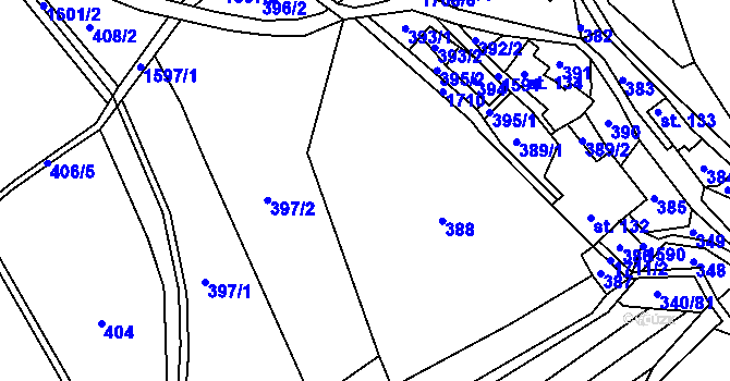 Parcela st. 397 v KÚ Němčice u České Třebové, Katastrální mapa