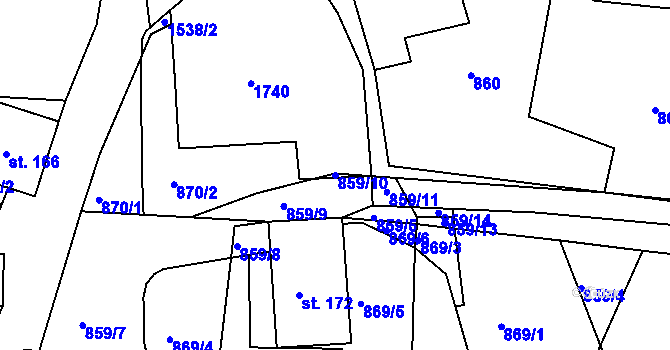 Parcela st. 859/10 v KÚ Němčice u České Třebové, Katastrální mapa