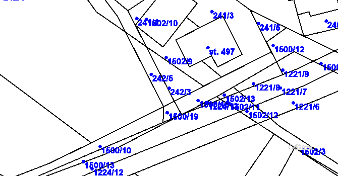 Parcela st. 242/3 v KÚ Němčice u České Třebové, Katastrální mapa