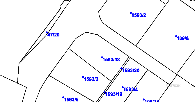 Parcela st. 109/10 v KÚ Němčice, Katastrální mapa