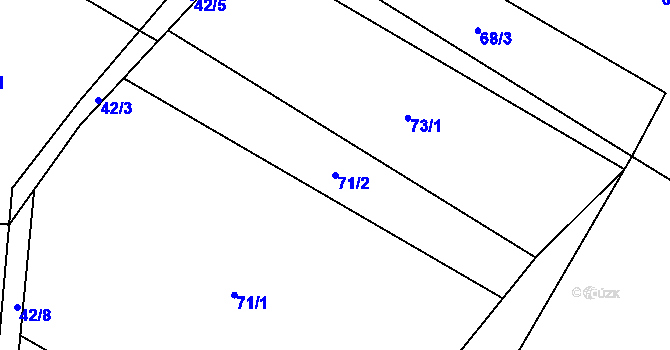 Parcela st. 71/2 v KÚ Němčice, Katastrální mapa