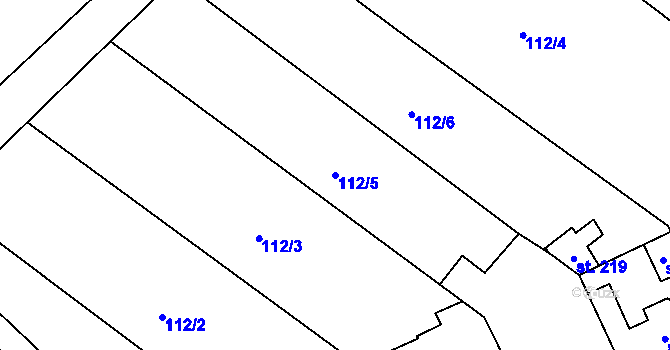 Parcela st. 112/5 v KÚ Němčice u Holešova, Katastrální mapa