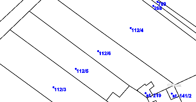 Parcela st. 112/6 v KÚ Němčice u Holešova, Katastrální mapa