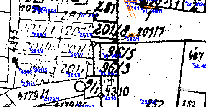 Parcela st. 96/5 v KÚ Němčice nad Hanou, Katastrální mapa