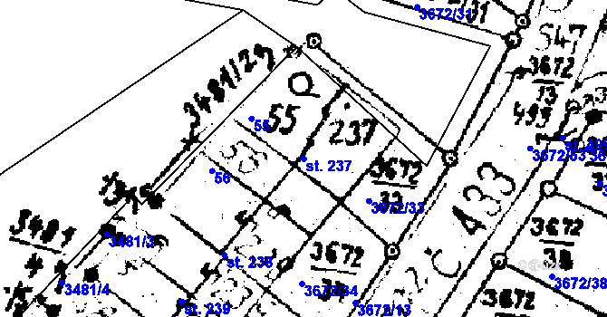 Parcela st. 237 v KÚ Němčice nad Hanou, Katastrální mapa