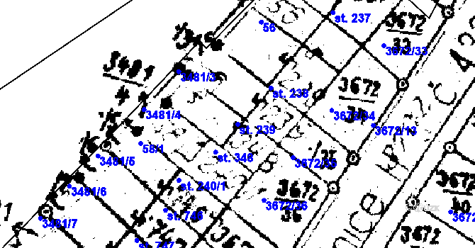 Parcela st. 239 v KÚ Němčice nad Hanou, Katastrální mapa