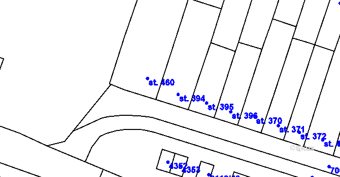 Parcela st. 394 v KÚ Němčice nad Hanou, Katastrální mapa