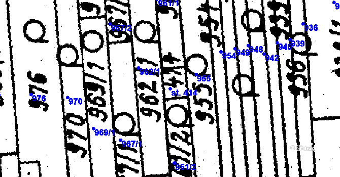 Parcela st. 414 v KÚ Němčice nad Hanou, Katastrální mapa