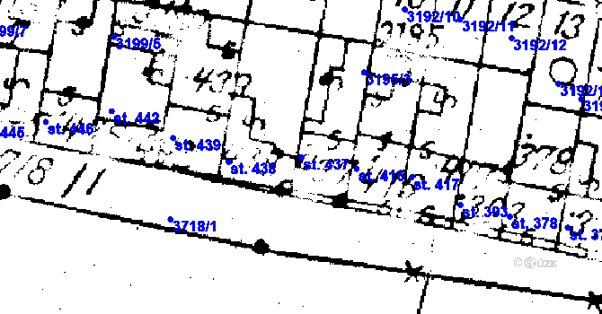 Parcela st. 437 v KÚ Němčice nad Hanou, Katastrální mapa
