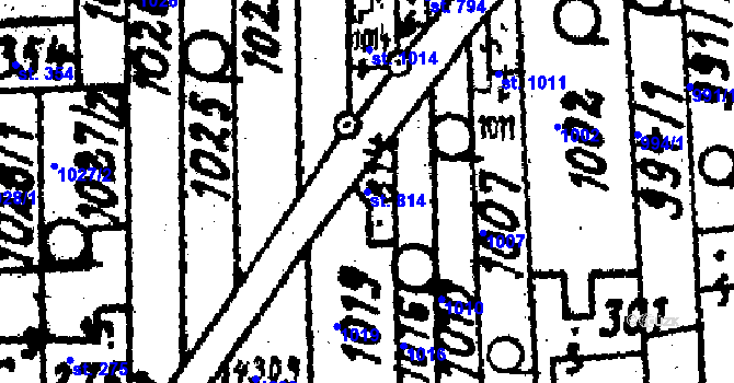 Parcela st. 814 v KÚ Němčice nad Hanou, Katastrální mapa