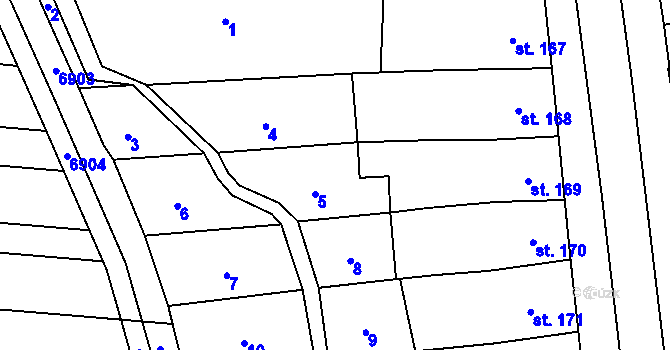Parcela st. 5 v KÚ Němčice nad Hanou, Katastrální mapa