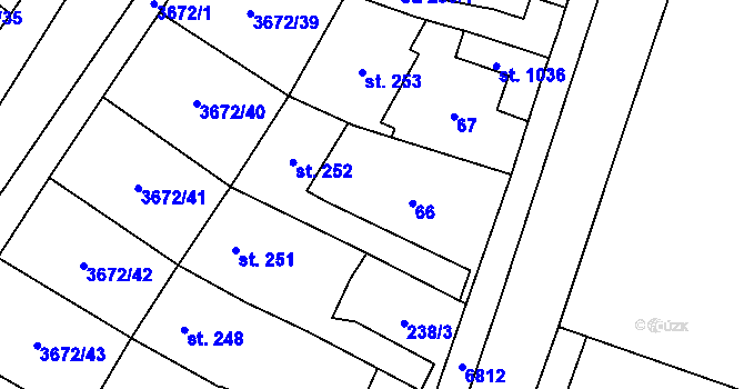 Parcela st. 66 v KÚ Němčice nad Hanou, Katastrální mapa