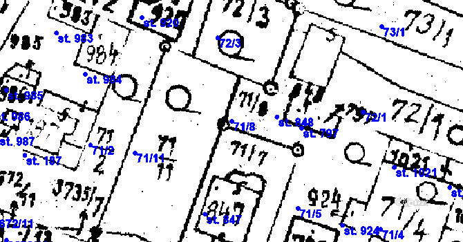 Parcela st. 71/8 v KÚ Němčice nad Hanou, Katastrální mapa