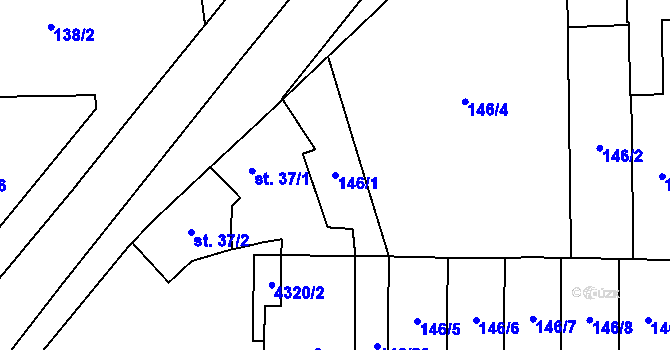 Parcela st. 146/1 v KÚ Němčice nad Hanou, Katastrální mapa