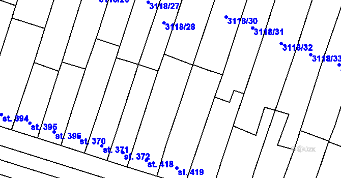 Parcela st. 3118/11 v KÚ Němčice nad Hanou, Katastrální mapa