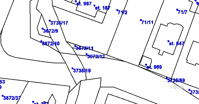 Parcela st. 3735/7 v KÚ Němčice nad Hanou, Katastrální mapa