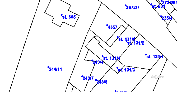 Parcela st. 131/7 v KÚ Němčice nad Hanou, Katastrální mapa