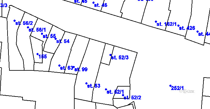 Parcela st. 52/3 v KÚ Němčice nad Hanou, Katastrální mapa