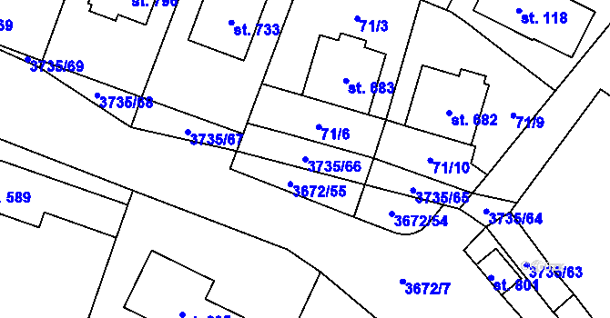 Parcela st. 3735/66 v KÚ Němčice nad Hanou, Katastrální mapa
