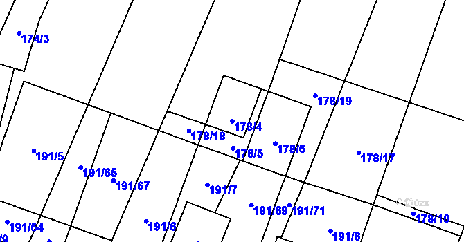 Parcela st. 178/4 v KÚ Němčičky, Katastrální mapa