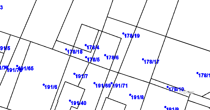 Parcela st. 178/6 v KÚ Němčičky, Katastrální mapa