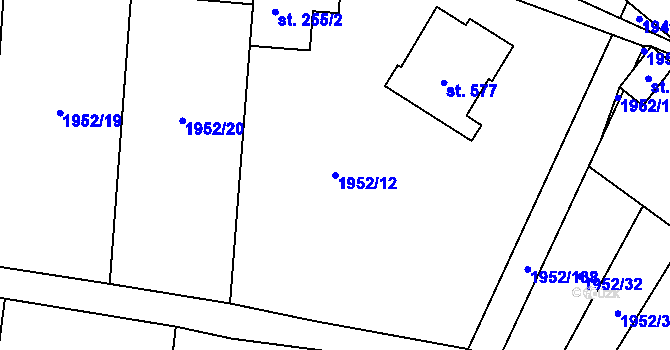 Parcela st. 1952/12 v KÚ Němčičky u Hustopečí, Katastrální mapa