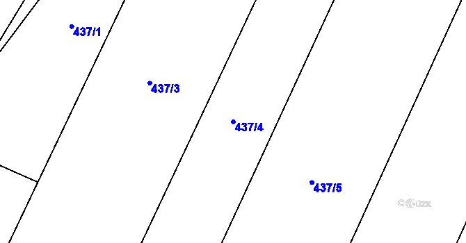 Parcela st. 437/4 v KÚ Němčičky nad Jevišovkou, Katastrální mapa