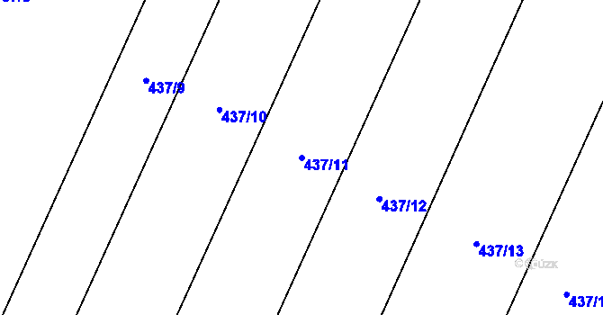 Parcela st. 437/11 v KÚ Němčičky nad Jevišovkou, Katastrální mapa