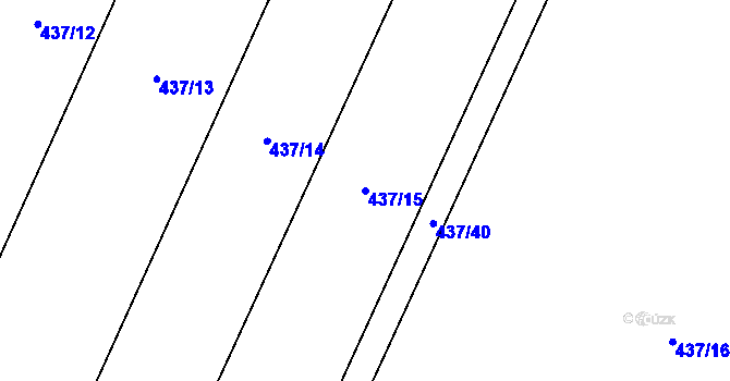 Parcela st. 437/15 v KÚ Němčičky nad Jevišovkou, Katastrální mapa