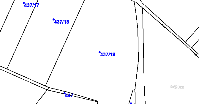 Parcela st. 437/19 v KÚ Němčičky nad Jevišovkou, Katastrální mapa