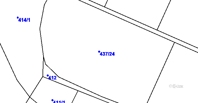 Parcela st. 437/24 v KÚ Němčičky nad Jevišovkou, Katastrální mapa