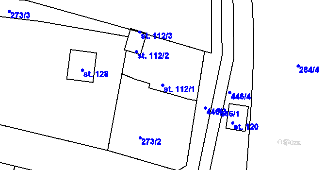 Parcela st. 112/1 v KÚ Němčovice, Katastrální mapa