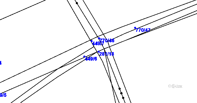 Parcela st. 281/18 v KÚ Němčovice, Katastrální mapa