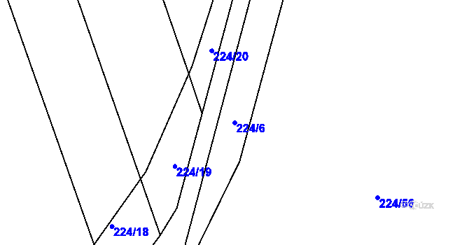 Parcela st. 224/6 v KÚ Němetice, Katastrální mapa