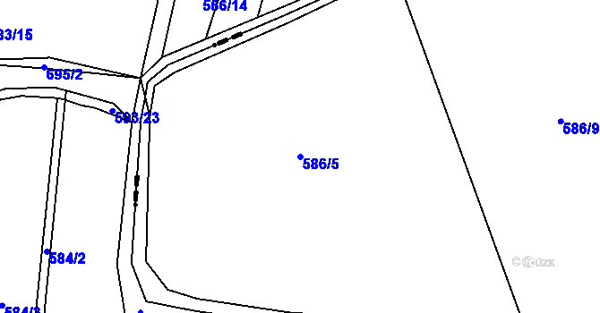 Parcela st. 586/5 v KÚ Němetice, Katastrální mapa