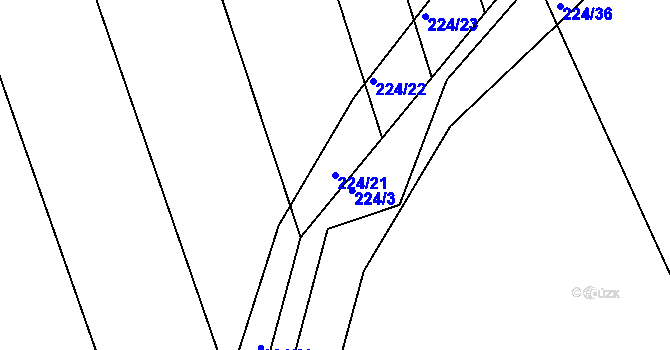 Parcela st. 224/21 v KÚ Němetice, Katastrální mapa