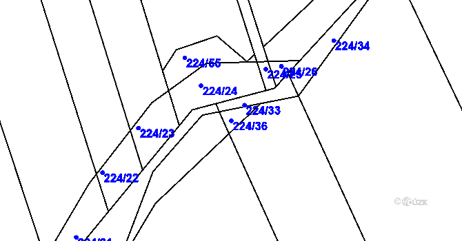 Parcela st. 224/36 v KÚ Němetice, Katastrální mapa