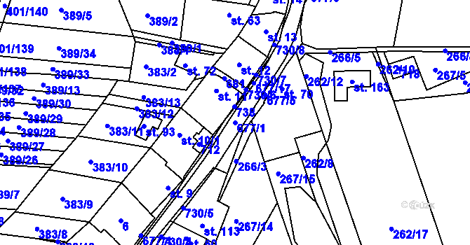 Parcela st. 677/1 v KÚ Němetice, Katastrální mapa