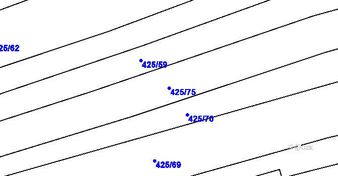 Parcela st. 425/75 v KÚ Němetice, Katastrální mapa
