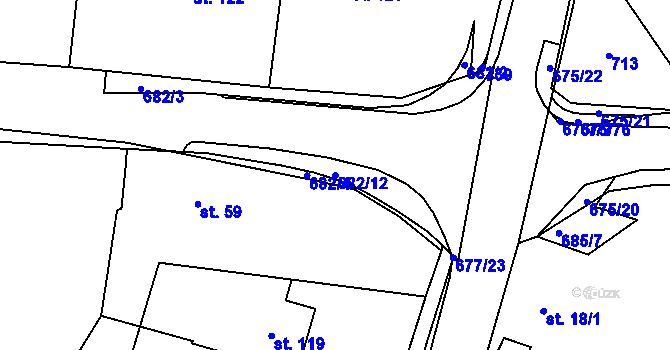 Parcela st. 682/12 v KÚ Němetice, Katastrální mapa