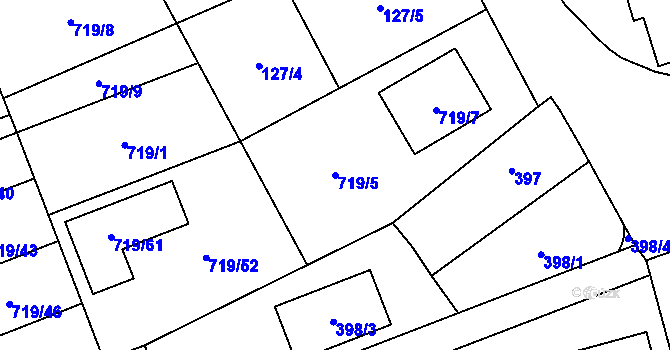 Parcela st. 719/5 v KÚ Nemilany, Katastrální mapa