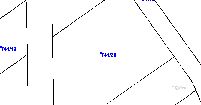 Parcela st. 741/20 v KÚ Nemilany, Katastrální mapa