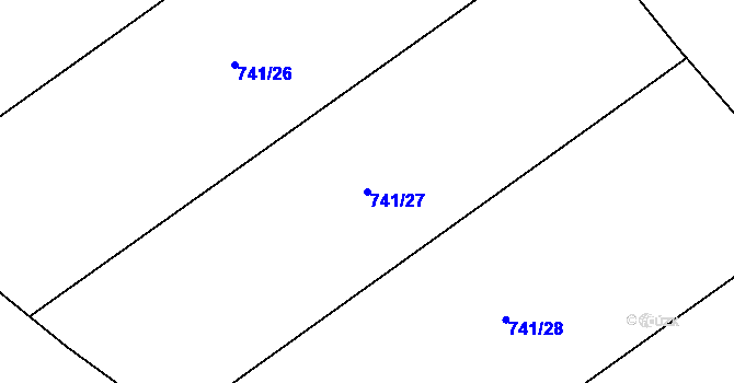 Parcela st. 741/27 v KÚ Nemilany, Katastrální mapa