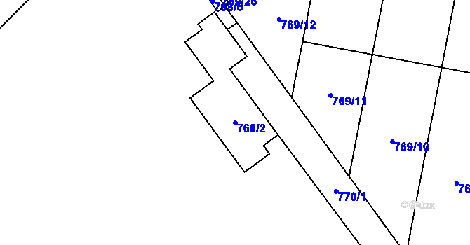 Parcela st. 768/2 v KÚ Nemilany, Katastrální mapa