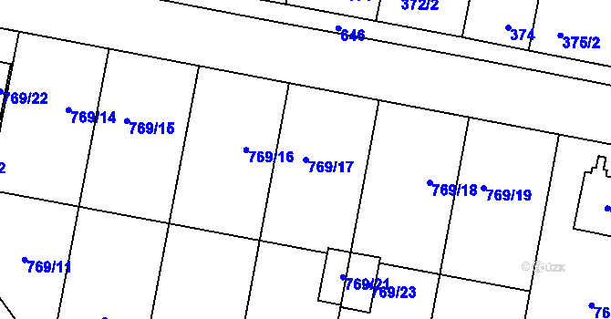 Parcela st. 769/17 v KÚ Nemilany, Katastrální mapa